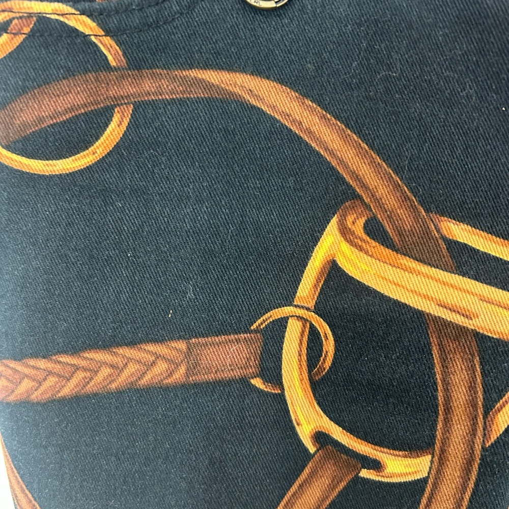 Beautiful Ralph Lauren Black Straight-Leg Jeans with Bridle Print❤️10/L - Picture 5 of 11